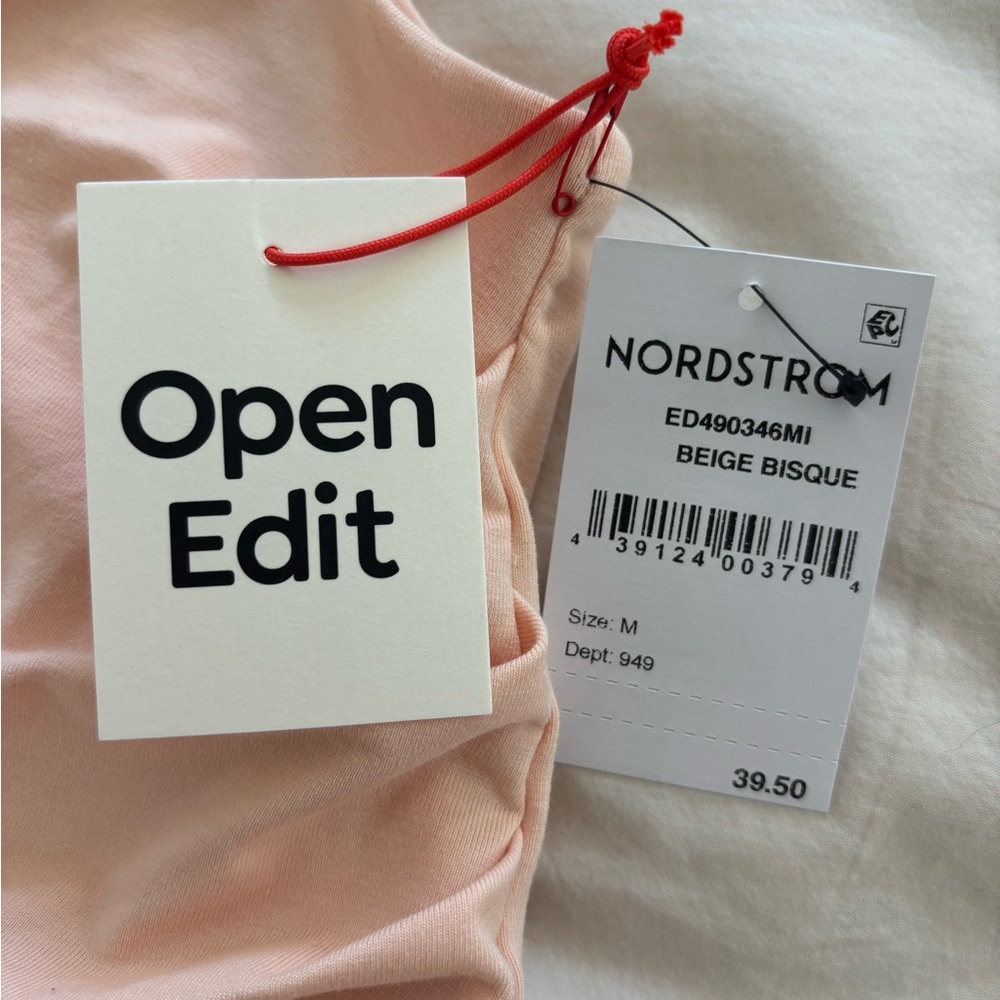 NORDSTROM OPEN EDIT Peach Ruched Tank - Picture 4 of 8